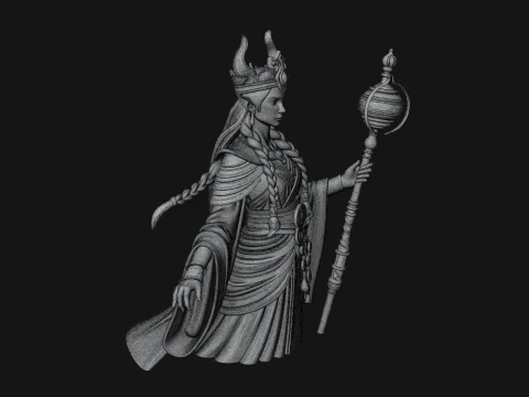 Elven Queen Statue Design 24 - 3D Print Model 3D Print Model