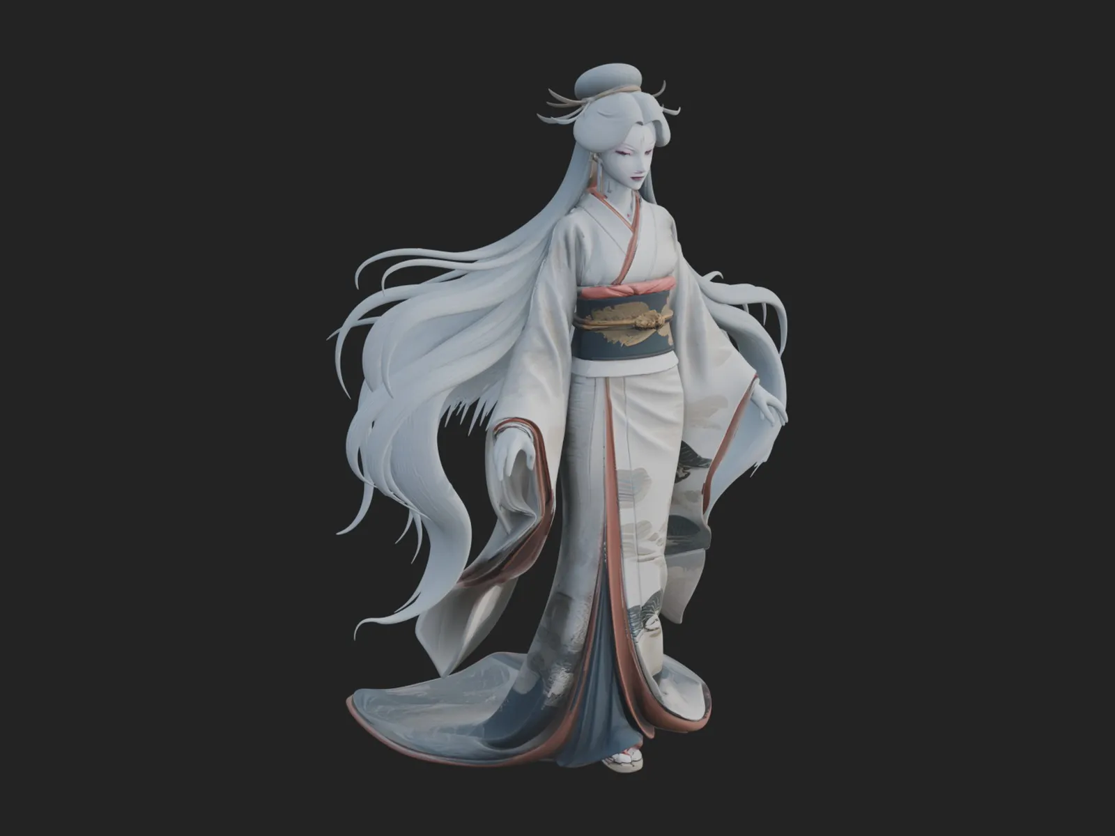 Crescent Crown Priestess Statue Design 4 - 3D Print Model 3D Print Model .c4d .max .obj .3ds .fbx .stl .blend 