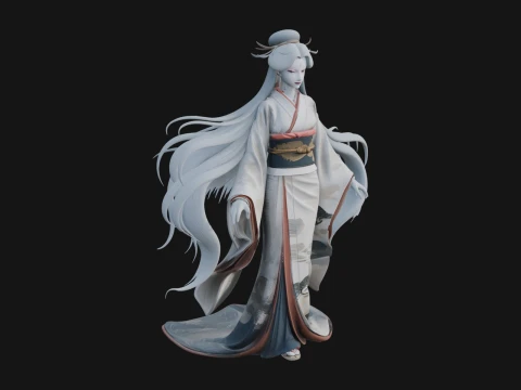 Dise&ntilde;o de estatua de sacerdotisa de la corona de media luna 4 - Modelo de impresi&oacute;n 3D Modelo de impresión 3D