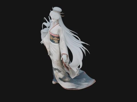Crescent Crown Priestess Statue Design 4 - 3D Print Model 3D Print Model