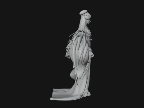 Crescent Crown Priestess Statue Design 4 - 3D Print Model 3D Print Model