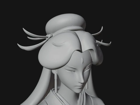 Crescent Crown Priestess Statue Design 4 - 3D Print Model 3D Print Model