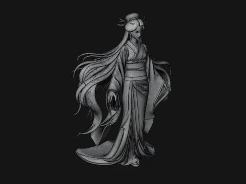 Crescent Crown Priestess Statue Design 4 - 3D Print Model 3D Print Model