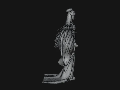 Crescent Crown Priestess Statue Design 4 - 3D Print Model 3D Print Model