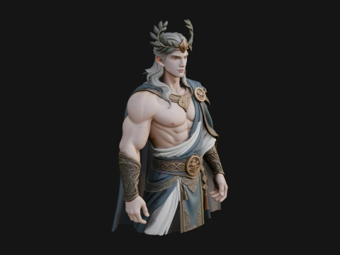 Greek Warrior God Statue Design 23 - 3D Print Model 3D Baskı Modeli