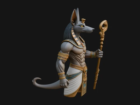 Anubis Egyptian God Statue Design 19 - 3D Print Model Modelo de impresión 3D