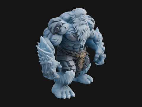 Frost Ice Giant 동상 디자인 4 - 3D 인쇄 모델 3D 프린트 모델