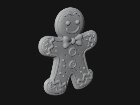 Gingerbread Man Cookie Ornament Design 2 - 3D Print Model 3D Print Model