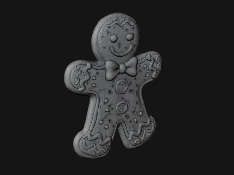 Gingerbread Man Cookie Ornament Design 2 - 3D Print Model 3D Print Model