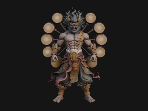Thunder Drum God Statue Design 2 - 3D Print Model 3D Print Model