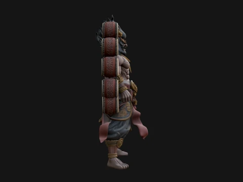 Thunder Drum God Statue Design 2 - 3D Print Model 3D Print Model