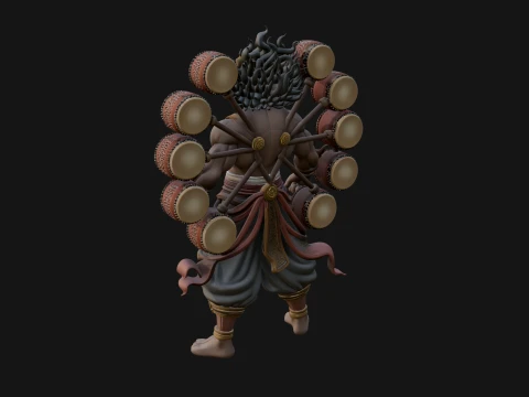 Thunder Drum God Statue Design 2 - 3D Print Model 3D Print Model