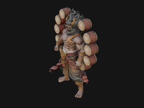 Thunder Drum God Statue Design 2 - 3D Print Model 3D Print Model