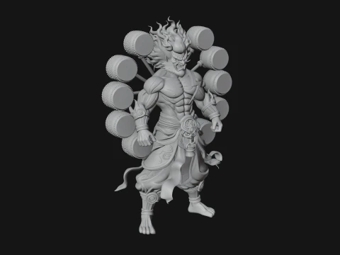 Thunder Drum God Statue Design 2 - 3D Print Model 3D Print Model
