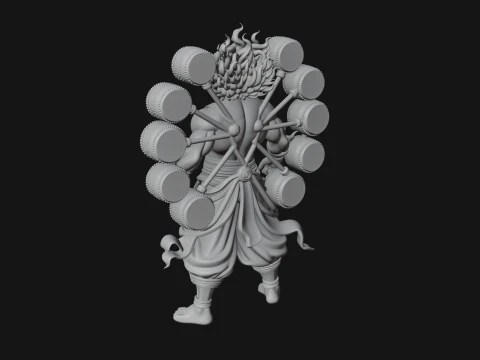 Thunder Drum God Statue Design 2 - 3D Print Model 3D Print Model