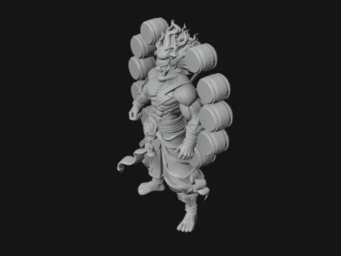 Thunder Drum God Statue Design 2 - 3D Print Model 3D Print Model