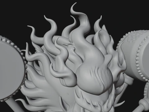 Thunder Drum God Statue Design 2 - 3D Print Model 3D Print Model
