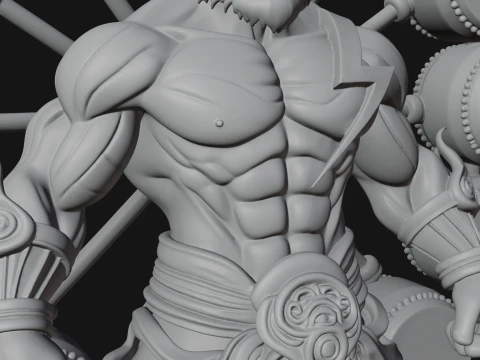Thunder Drum God Statue Design 2 - 3D Print Model 3D Print Model