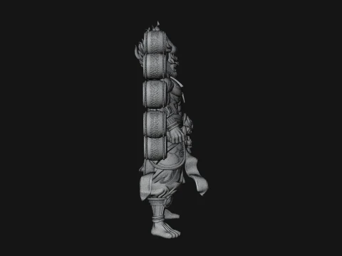 Thunder Drum God Statue Design 2 - 3D Print Model 3D Print Model