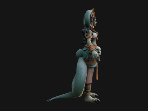 Aztec Serpent Goddess Statue Design 3 - 3D Print Model 3D Print Model