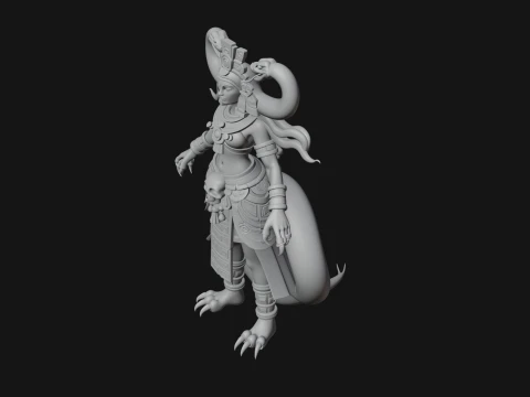Aztec Serpent Goddess Statue Design 3 - 3D Print Model 3D Print Model