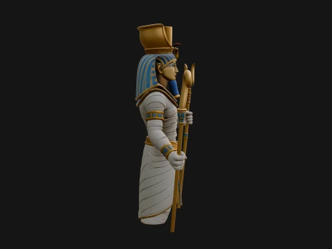 Egyptian Pharaoh Standing Statue Design 12 - 3D Print Model 3D Print Model