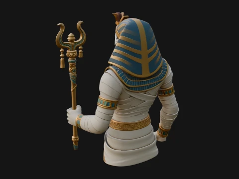 Crowned Mummy Pharaoh Statue Design 4 - 3D Print Model 3D Print Model