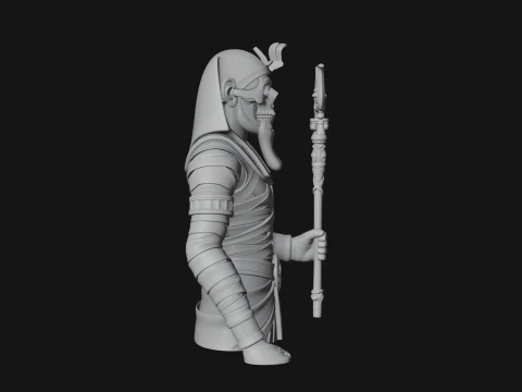 Crowned Mummy Pharaoh Statue Design 4 - 3D Print Model 3D Print Model