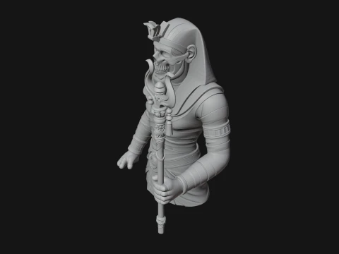 Crowned Mummy Pharaoh Statue Design 4 - 3D Print Model 3D Print Model