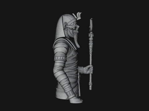 Crowned Mummy Pharaoh Statue Design 4 - 3D Print Model 3D Print Model