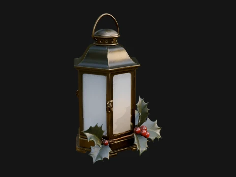 Holly Christmas Lantern Model Design 1 - 3D Print Model 3D Print Model