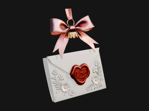 Desain Ornamen Surat Cinta Tersegel 2 - Model Cetak 3D Model Cetak 3D