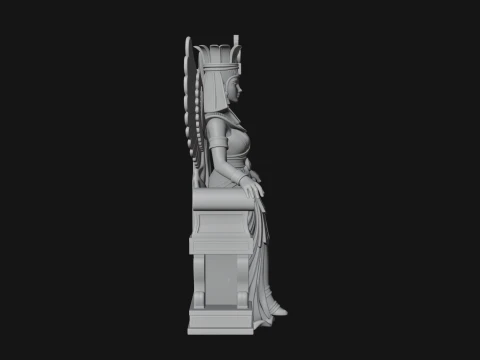 Enthroned Egyptian Goddess Statue Design 6 - 3D Print Model 3D Print Model