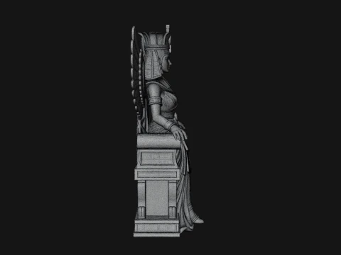 Enthroned Egyptian Goddess Statue Design 6 - 3D Print Model 3D Print Model