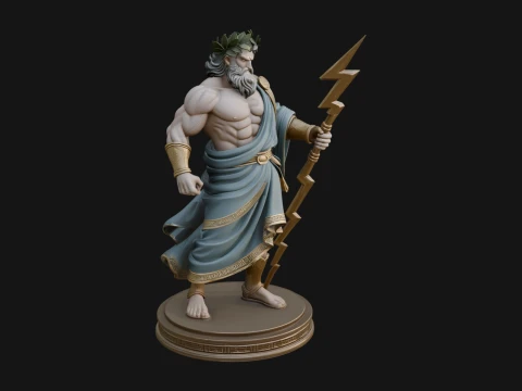 Projekt posągu Zeusa z piorunem 21 - model do druku 3D Model do druku 3D