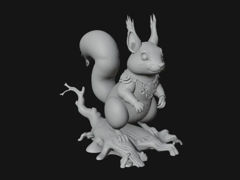 Red Squirrel Animal Statue Design 3 - 3D Print Model 3D Print Model