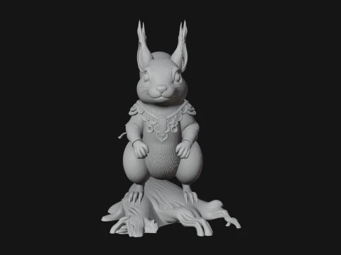 Red Squirrel Animal Statue Design 3 - 3D Print Model 3D Print Model