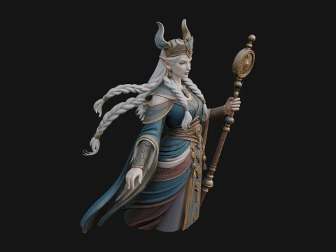 Projeto da est&aacute;tua da rainha &eacute;lfica 25 - modelo de impress&atilde;o 3D Modelo de Impressão 3D