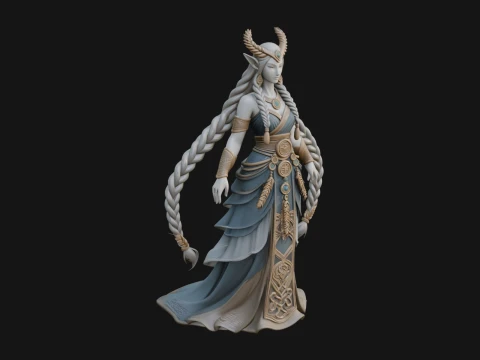 Projeto da est&aacute;tua da rainha &eacute;lfica 26 - modelo de impress&atilde;o 3D Modelo de Impressão 3D
