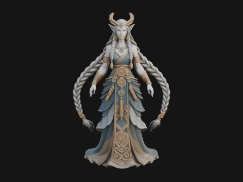 Elven Queen Statue Design 26 - 3D Print Model 3D Print Model