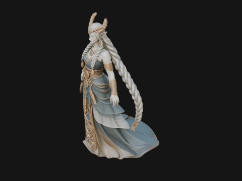 Elven Queen Statue Design 26 - 3D Print Model 3D Print Model