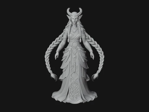Elven Queen Statue Design 26 - 3D Print Model 3D Print Model