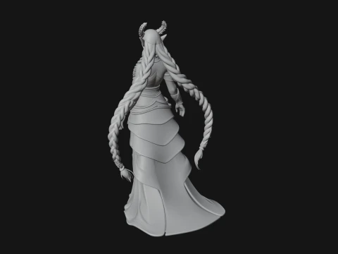 Elven Queen Statue Design 26 - 3D Print Model 3D Print Model