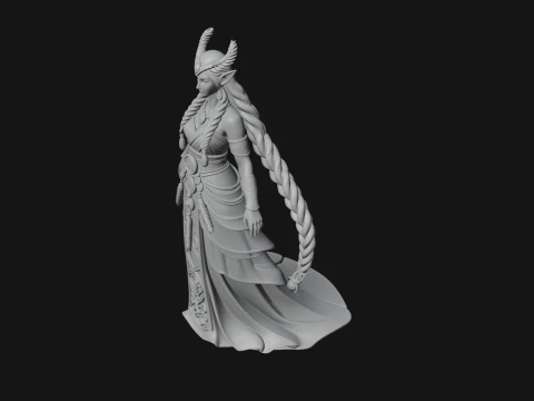 Elven Queen Statue Design 26 - 3D Print Model 3D Print Model