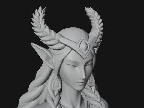 Elven Queen Statue Design 26 - 3D Print Model 3D Print Model