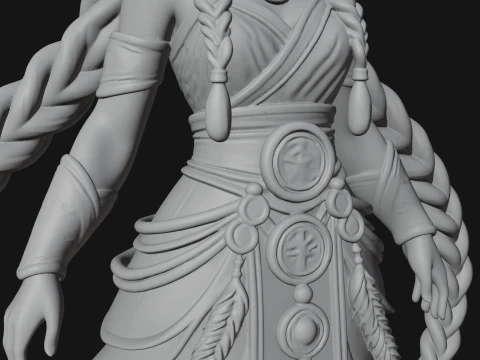 Elven Queen Statue Design 26 - 3D Print Model 3D Print Model