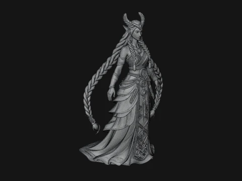 Elven Queen Statue Design 26 - 3D Print Model 3D Print Model