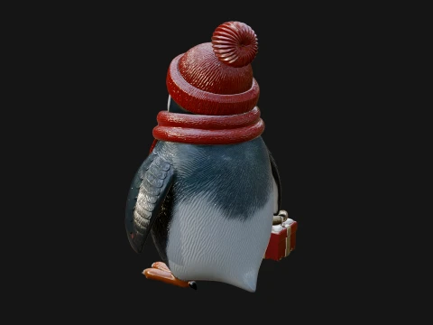 Knit Hat Penguin Statue Design 4 - 3D Print Model 3D Print Model