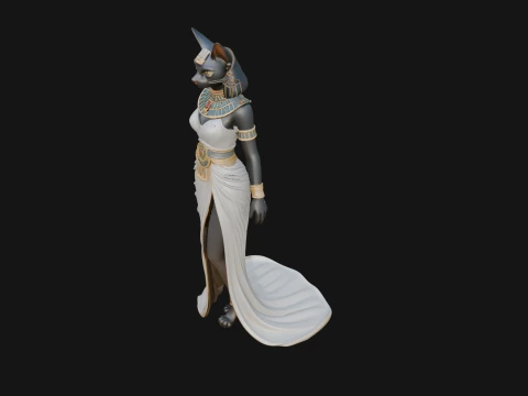 Bastet Cat Goddess Statue Design 4 - 3D Print Model 3D Print Model
