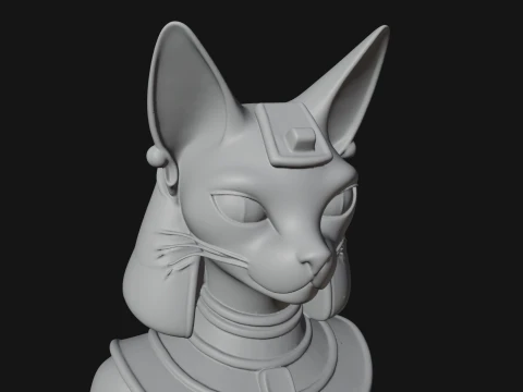Bastet Cat Goddess Statue Design 4 - 3D Print Model 3D Print Model